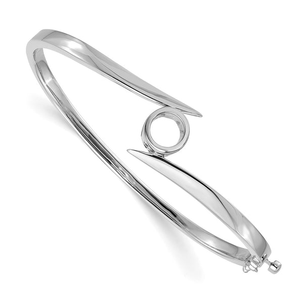 14k White Gold Hinged Bangle Bracelet Mounting