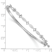14k White Gold Hinged Bangle Bracelet Mounting