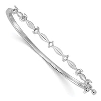 14k White Gold Hinged Bangle Bracelet Mounting