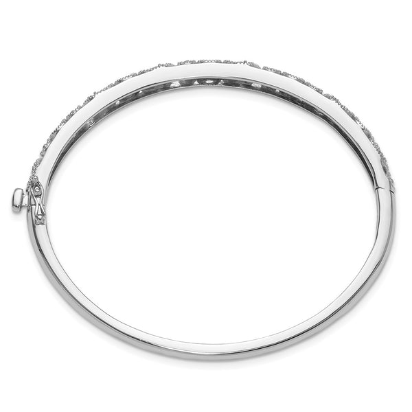 14k White Gold Hinged Swirl Design Bangle Mounting