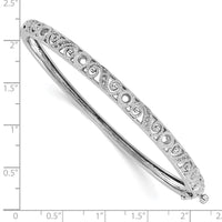 14k White Gold Hinged Swirl Design Bangle Mounting