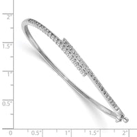 14k White Gold A Diamond Hinged Bangle