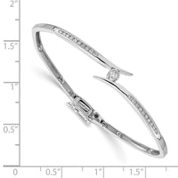 14k White VS Diamond Hinged Bangle Bracelet