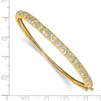 14k A Diamond Hinged Bangle