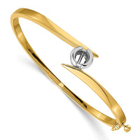 14k Two-tone Hinged Bangle Bracelet Mounting