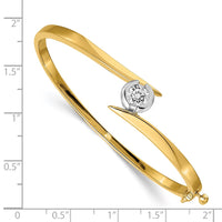 14k Two-tone Hinged Bangle Bracelet Mounting