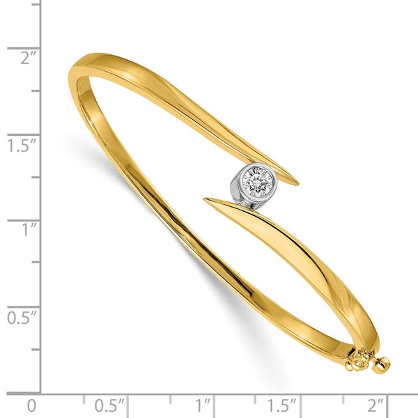 14k Two-tone VS Diamond Hinged Bangle
