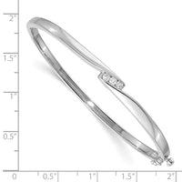 14k White Gold A Diamond Hinged Bangle