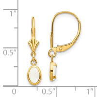 14k 6x4 Oval Bezel October/Opal Leverback Earrings