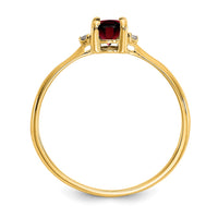 14k Diamond & Garnet Birthstone Ring