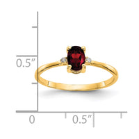 14k Diamond & Garnet Birthstone Ring