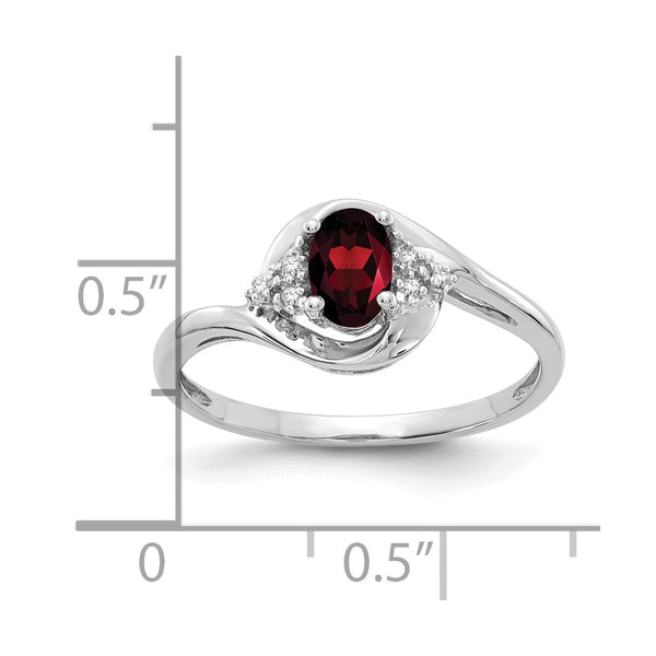 14k White Gold Garnet and Diamond Ring