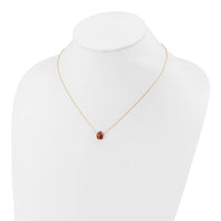 14K Enameled Ladybug 17inch with 1in ext. Necklace