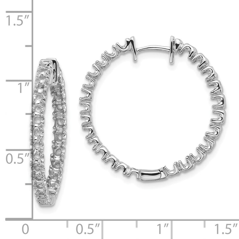 14k White Gold VS Diamond Hinged Hoop Earrings