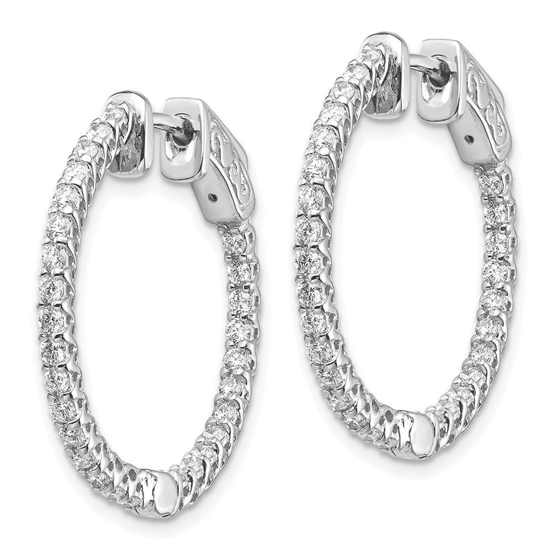 14k White Gold Round Hoop w/Safety Clasp Earring Mountings
