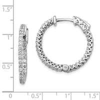 14k White Gold Round Hoop w/Safety Clasp Earring Mountings