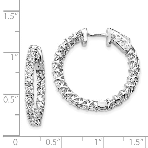 14k White Gold Round Hoop w/Safety Clasp Earring Mountings