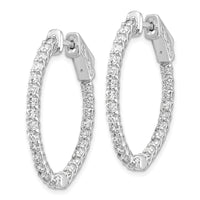14k White Gold Oval Hoop w/Safety Clasp Earring Mountings