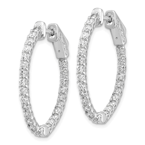 14k White Gold Oval Hoop w/Safety Clasp Earring Mountings