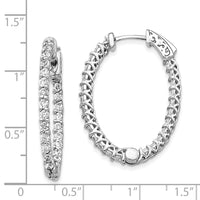 14k White Gold Oval Hoop w/Safety Clasp Earring Mountings