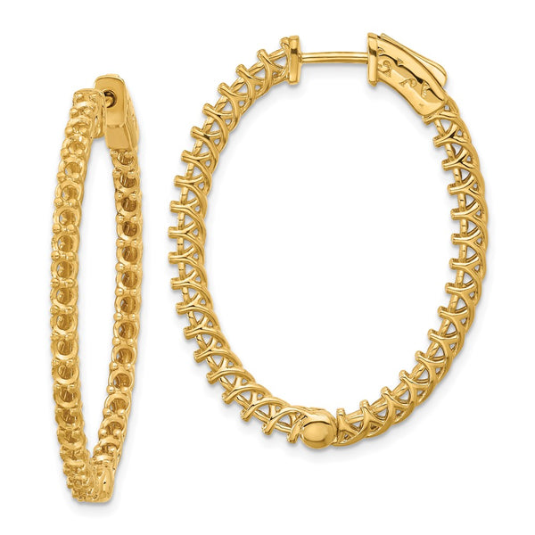 14k Oval Hoop w/Safety Clasp Earring Mountings
