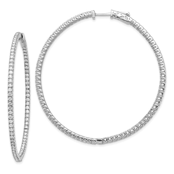 14k White Gold Round Hoop w/Safety Clasp Earring Mountings