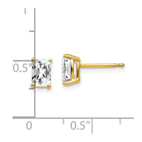 14k 6x4mm Radiant Cut Cubic Zirconia Earrings