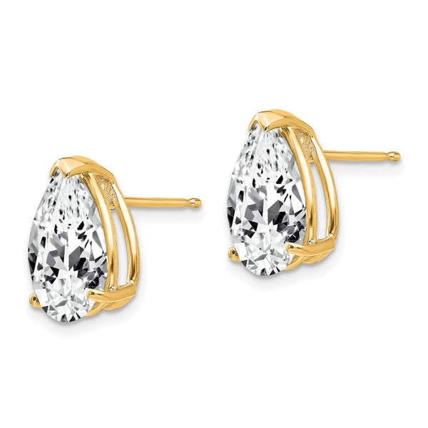 14k 12x8mm Pear Cubic Zirconia Earrings