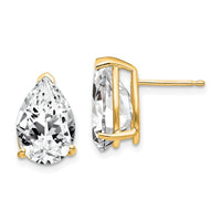 14k 12x8mm Pear Cubic Zirconia Earrings