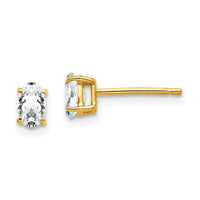 14k 5x3mm Oval Cubic Zirconia Earrings