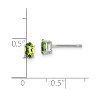 14k White Gold Peridot Oval Stud Earrings