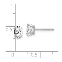 14k White Gold Cubic Zirconia Oval Stud Earrings