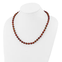 14k 7-8mm Brown Rice Freshwater Cultured Pearl Necklace