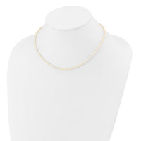 14k 3-4mm White Semi Round Freshwater Cultured Pearl Necklace
