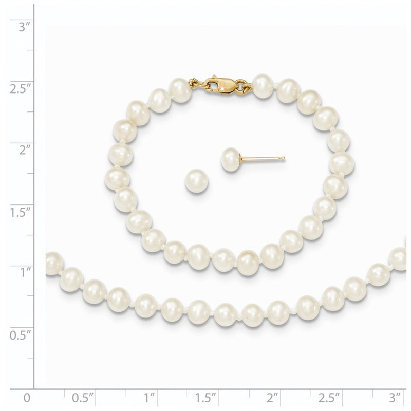 14k 4-5mm FW Cultured Pearl, 14in Necklace, 5
