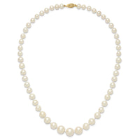 14k 7-11mm White Freshwater Cultured Pearl Graduated Necklace