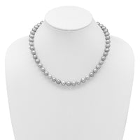 14K 8-9mm Near Round Grey FWC Pearl 18in Necklace