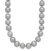 14K 8-9mm Near Round Grey FWC Pearl 18in Necklace