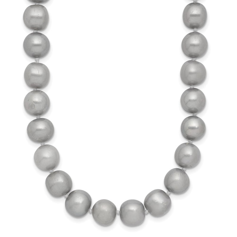14K 8-9mm Near Round Grey FWC Pearl 18in Necklace