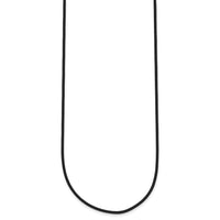 14k White Gold 1.5mm 16in Black Leather Cord Necklace