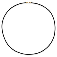 14k 2mm 20in Black Leather Cord Necklace