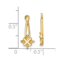 14k Dangle Cluster Diamond Earring Jacket Mountings