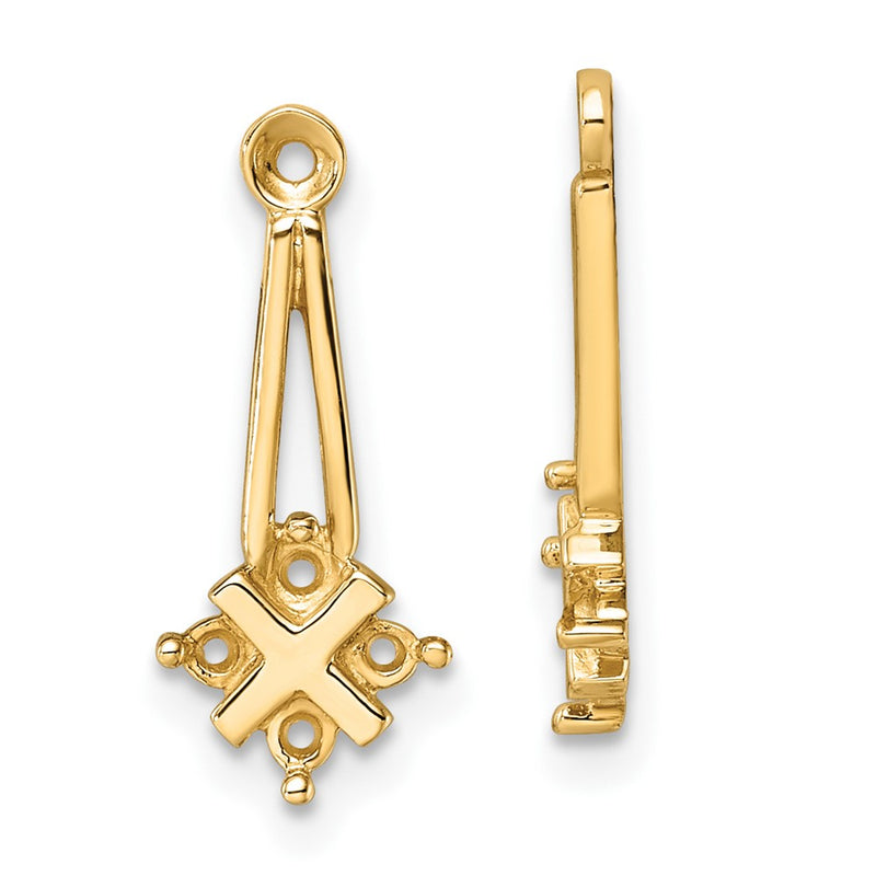 14k Dangle Cluster Diamond Earring Jacket Mountings
