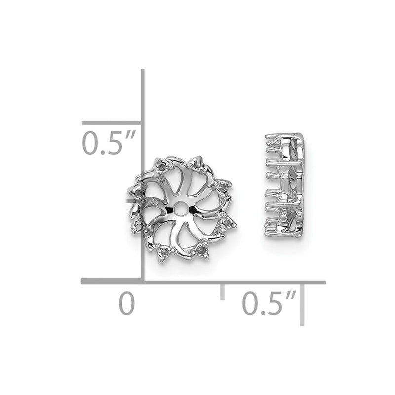 14k White Gold Diamond Earring Jackets Mountings