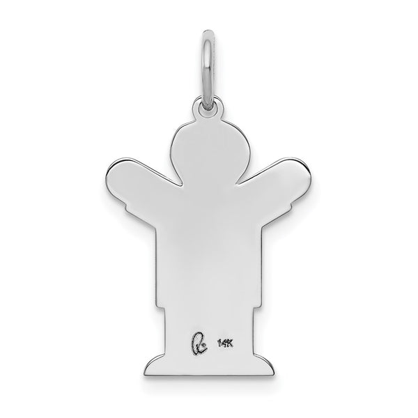 14k White Gold Kid Charm