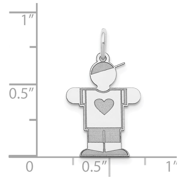 14k White Gold Kid Charm