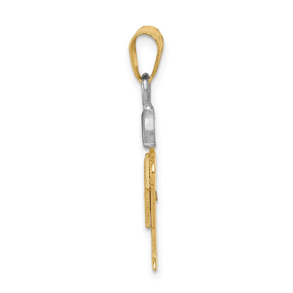 14k Two-tone A Diamond Kid Pendant