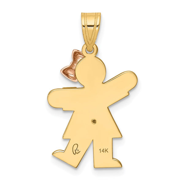 14k Two-tone VS Diamond Kid Pendant