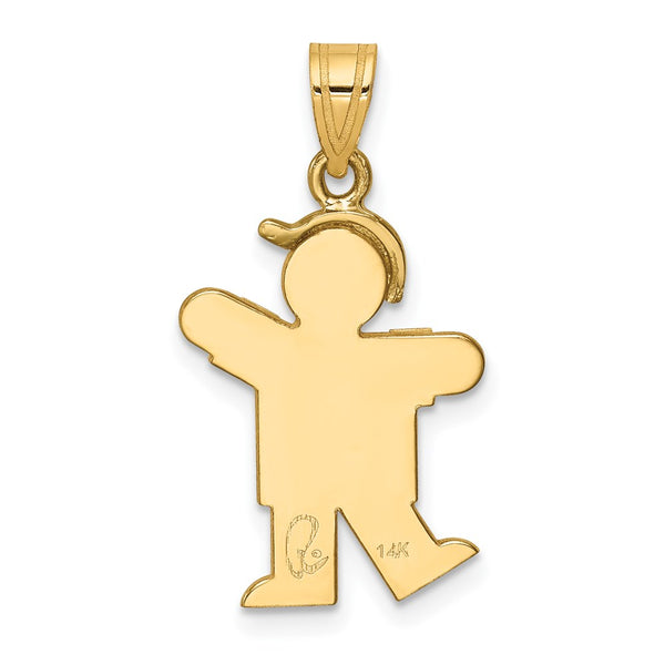 14k Two-Tone Small Boy w/ Hat on Left Engravable Charm