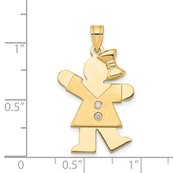 14k AAA Diamond Kid Pendant
